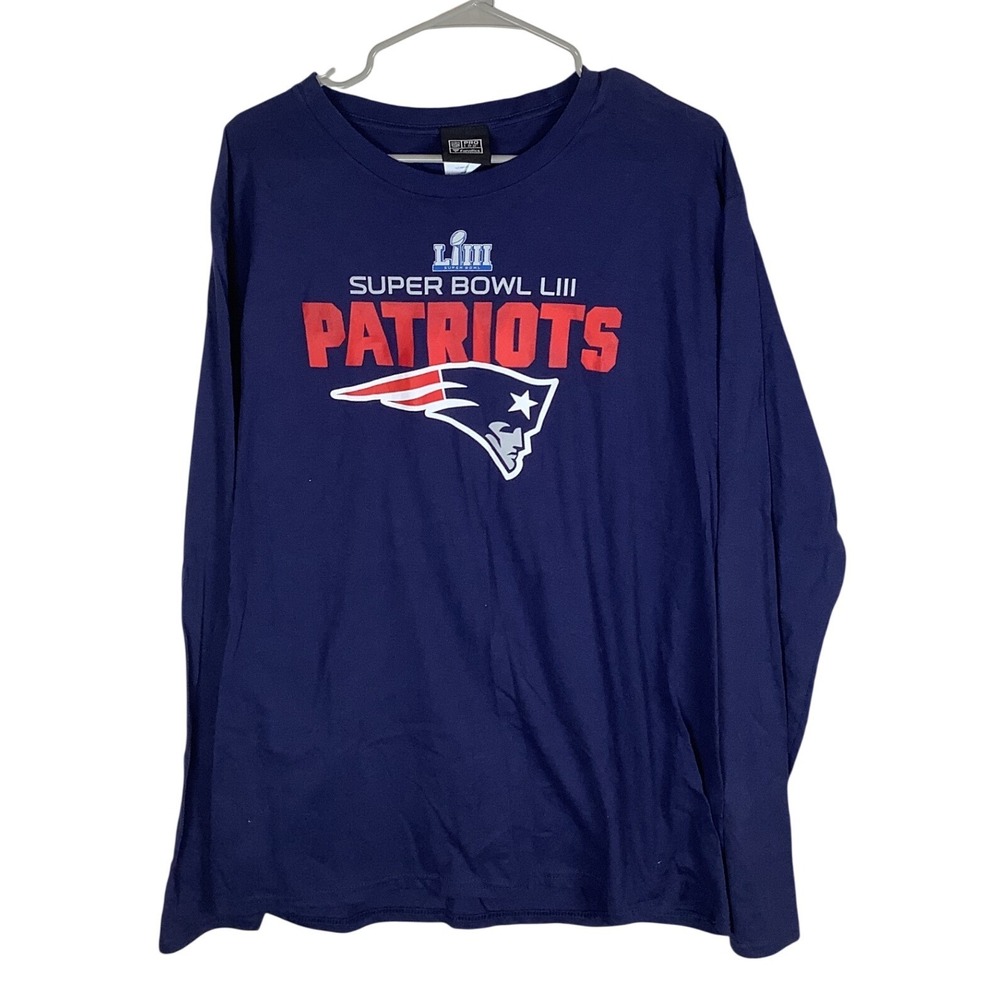 NFL Pro Line New England Patriots Super Bowl LIII Long Sleeve Shirt Mens Large